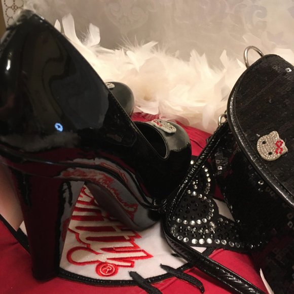GORGEOUS pin up style platforms and earings with hello kitty crystal details! - Picture 6 of 15